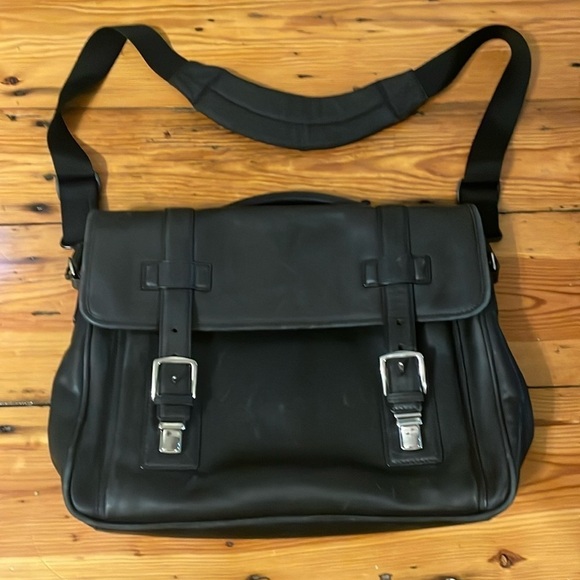 Coach Other - Coach Black Leather Messenger Travel Work Bag